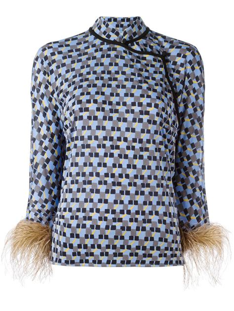 Prada Geometric Print Blouse 